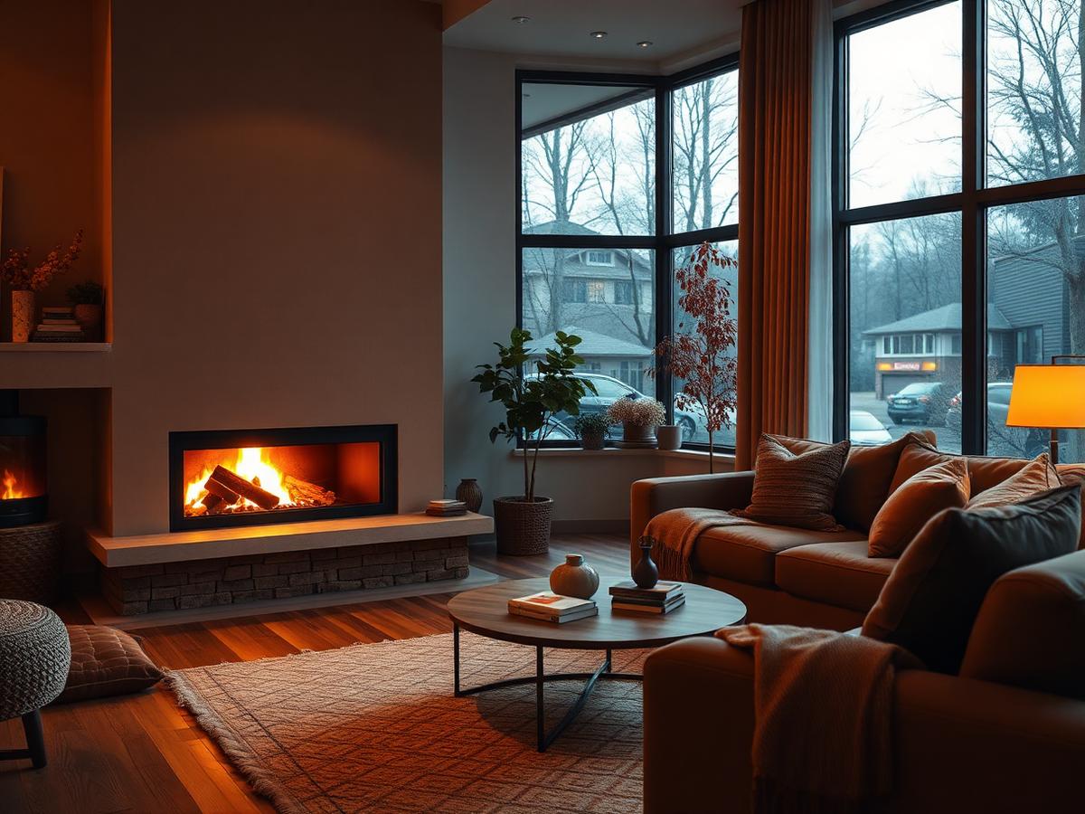 Cozy fireplace